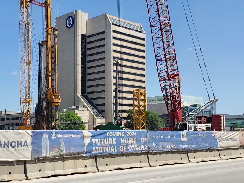 Tower Crane Going in at Mutual of Omaha Site