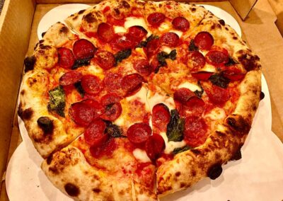 Dolomiti Pizzeria and Enoteca Pepperoni pizza.