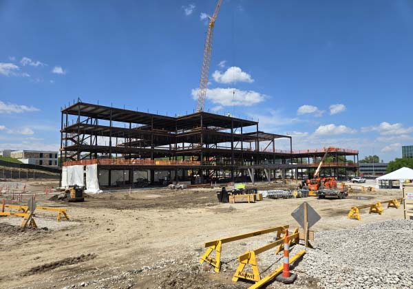 Construction progress on the 4-story, 107,250 sq. ft. Behavioral Health & Wellness Center at Children's Nebraska.