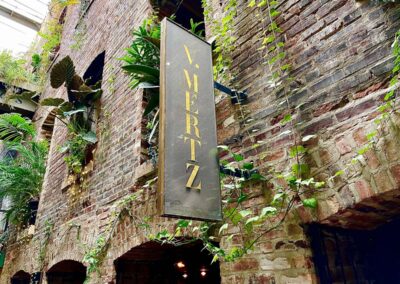 The Omaha V. Mertz sign outside the restaurant