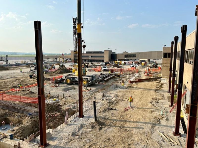 Steel Goes Vertical on New Airport Terminal