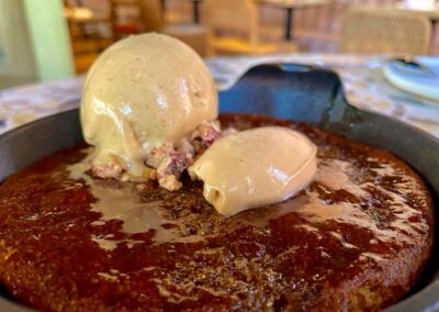 clio sticky toffee pudding with date ice cream