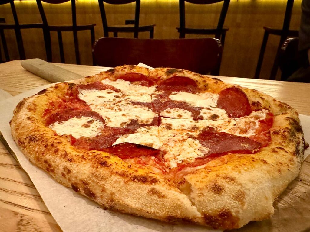 a pepperoni pizza