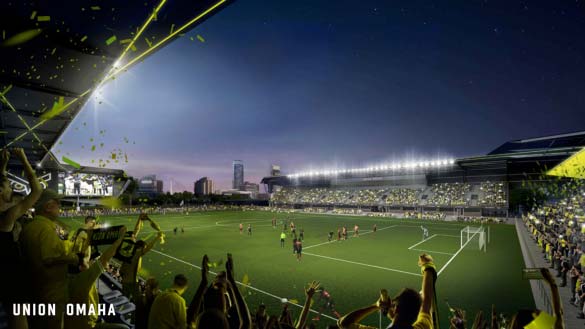 a rendering of a soccer stadium for union omaha