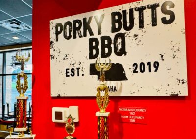 Porky Butts award wall