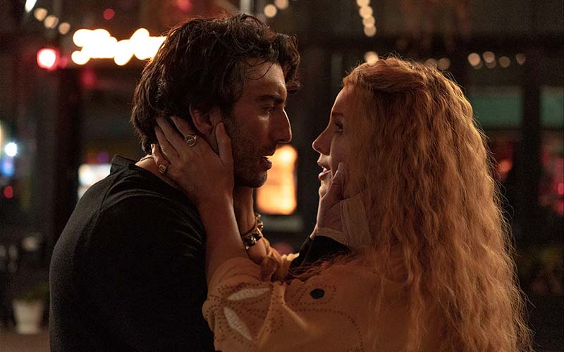 Featured image for film review, Blake Lively and Justin Baldoni prepare for a kiss