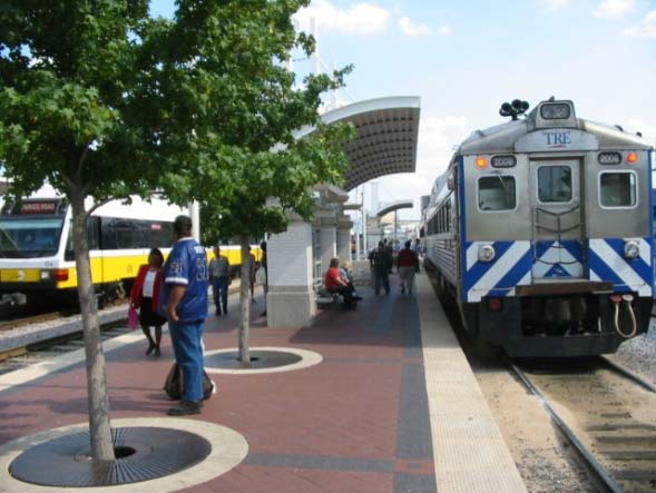 a depiction of transit expansion with a public train stop