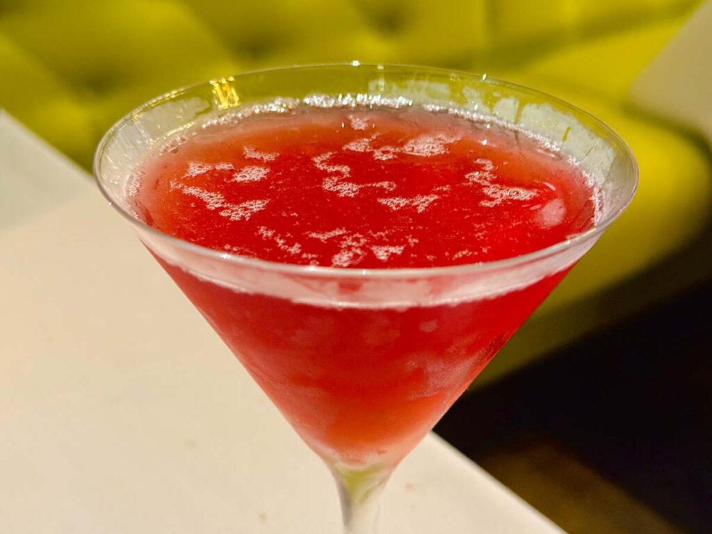 Dolce pomegranate martini cocktail