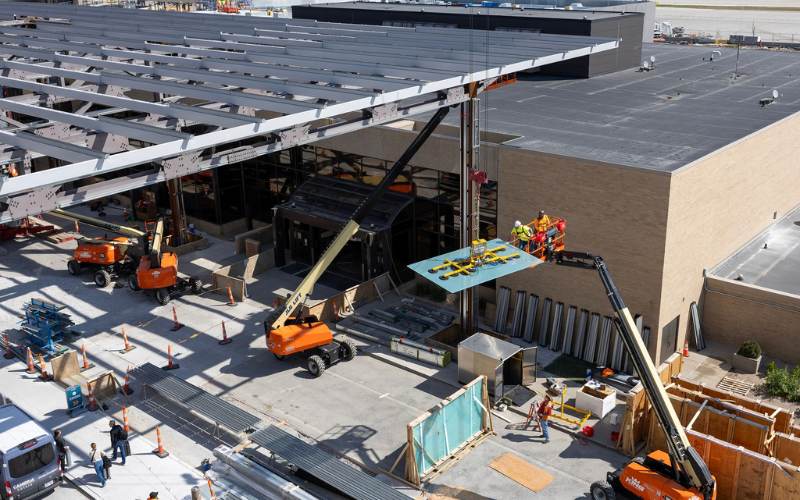 First Panels Installed on Eppley Canopy