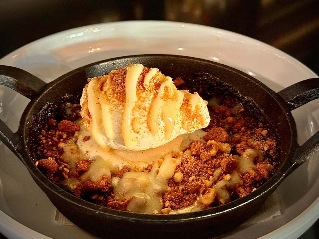 Flame roasted fuji apple crisp