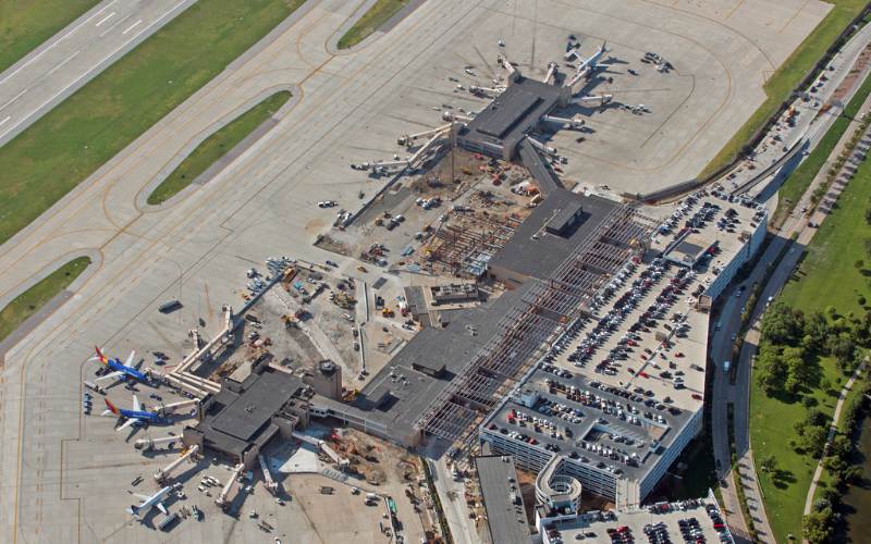 Aerial View of Eppley Terminal Construction