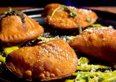 Smoked brisket empanadas up close