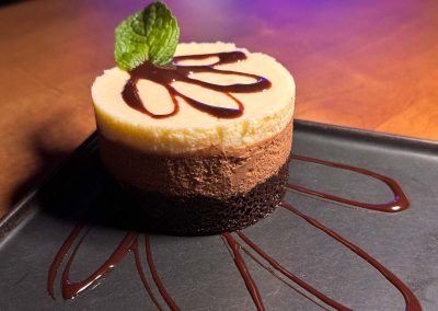 Triple chocolate mousse cake