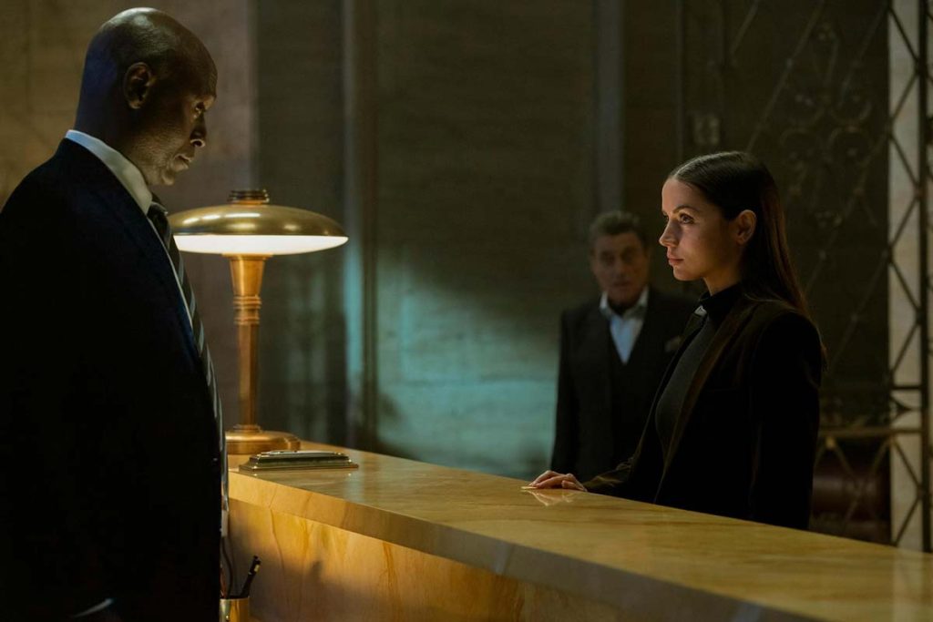 Lance Reddick, Ana de Armas and Ian McShane