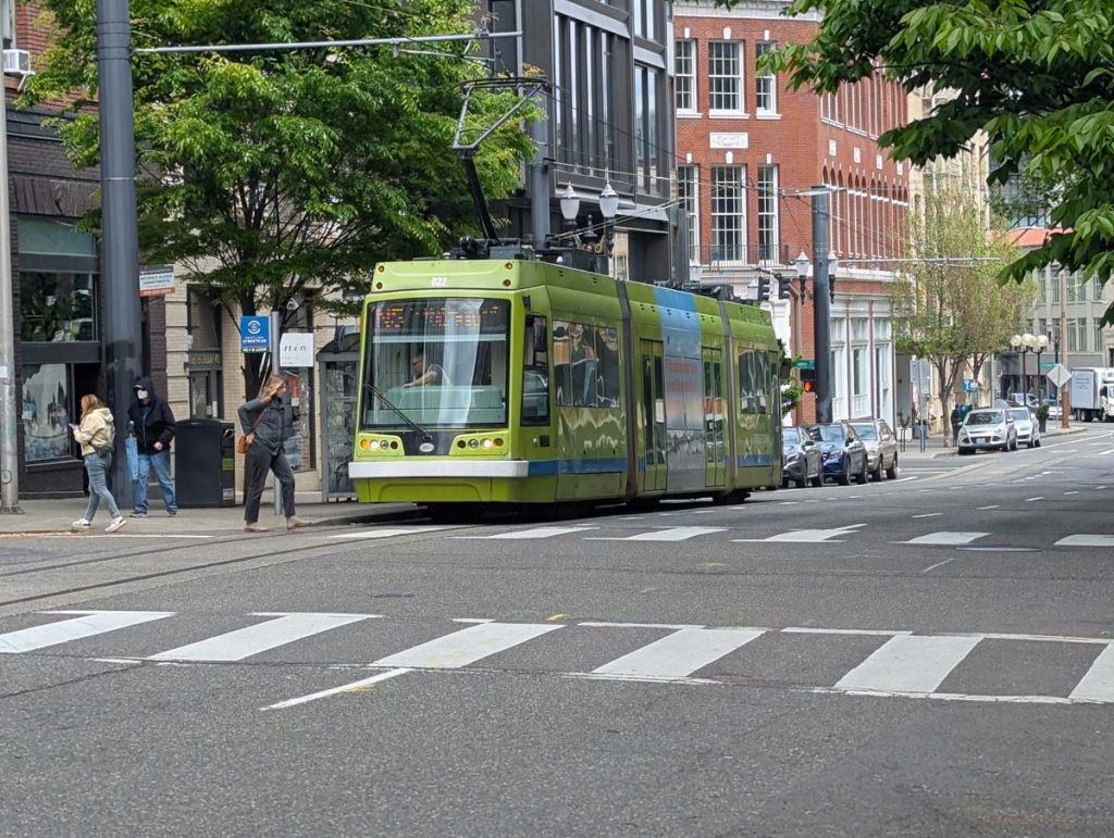 Portland Streetcar on the original alignment