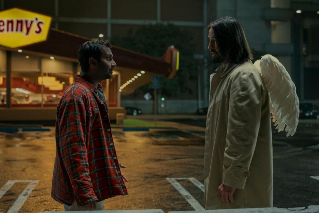 Aziz Ansari as Arj and Keanu Reeves as Gabriel