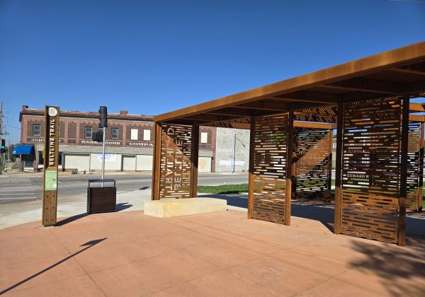 The trailhead entrance to the new Beltline Trail at 1421 Military Avenue. Photo by Jeff Beals