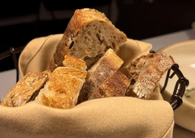 Bread service with beef tallow candle