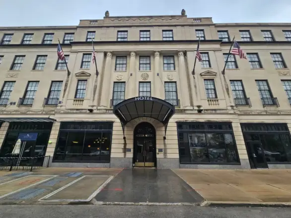 Outside the Magnolia Hotel