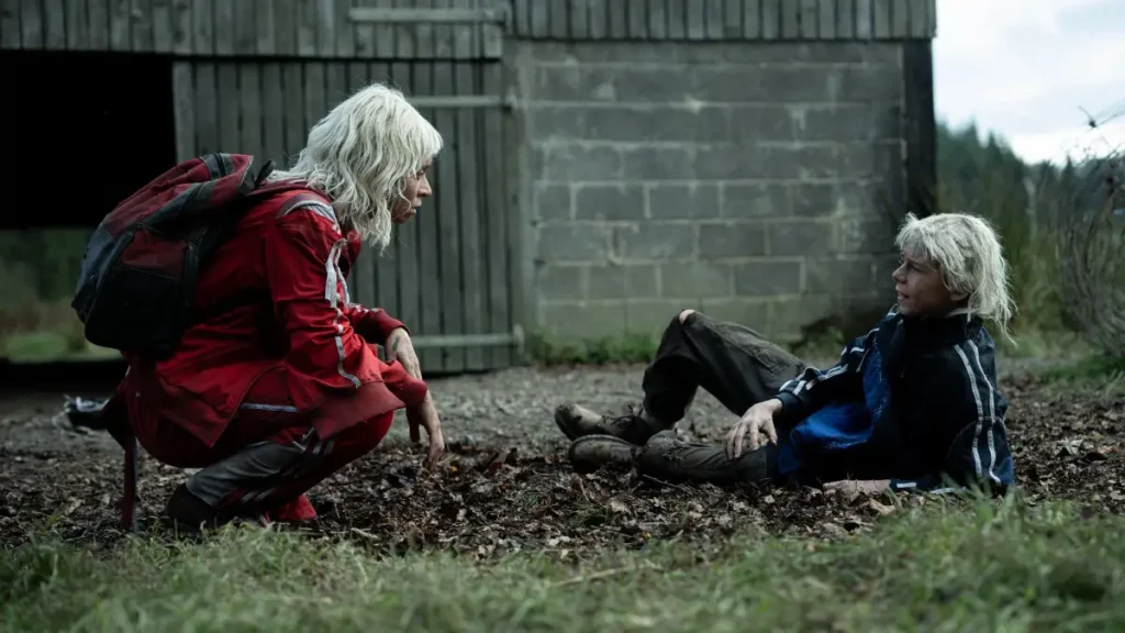 Erin Kelly man as Jimmy Ink and Alfie Williams as Spike
