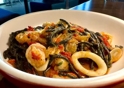 Squid ink tonnarelli