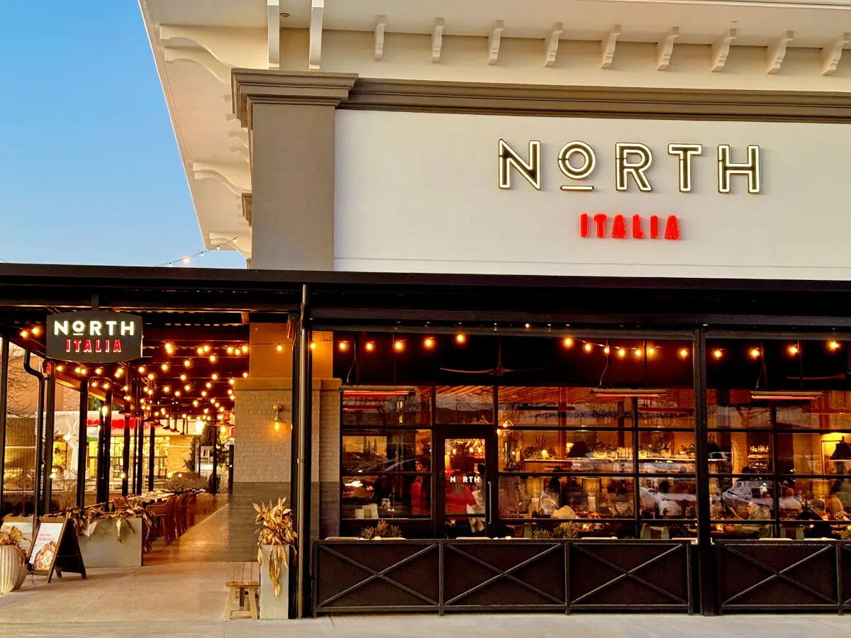 North Italia exterior at dusk North Italia exterior at dusk