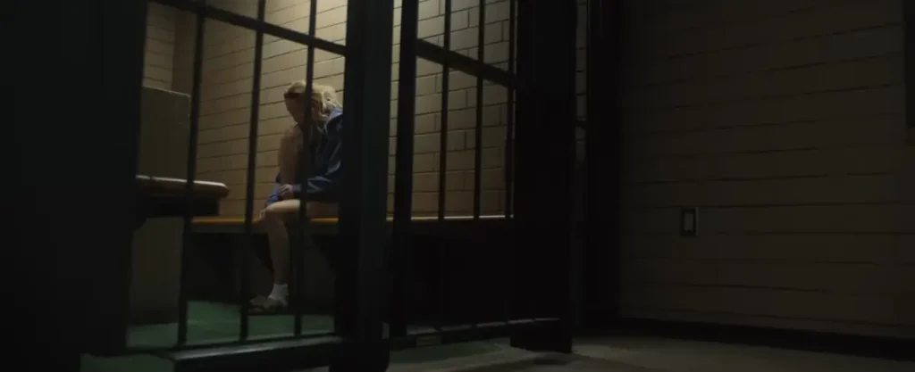 Kenna in a holding cell