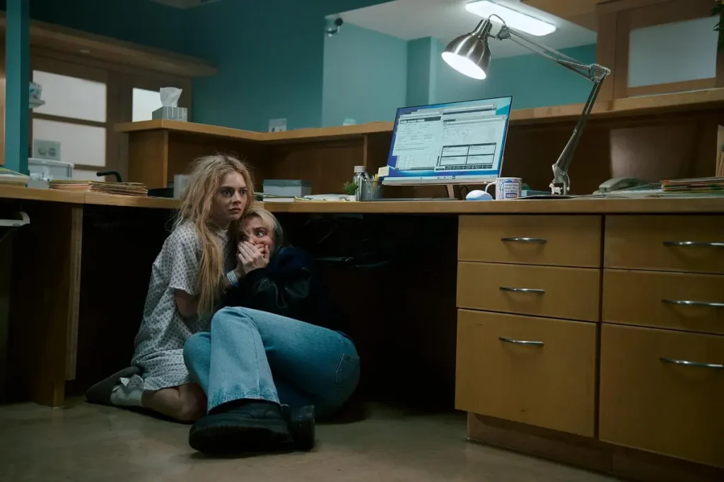Samara Weaving as Grace and Kathryn Newton as Faith