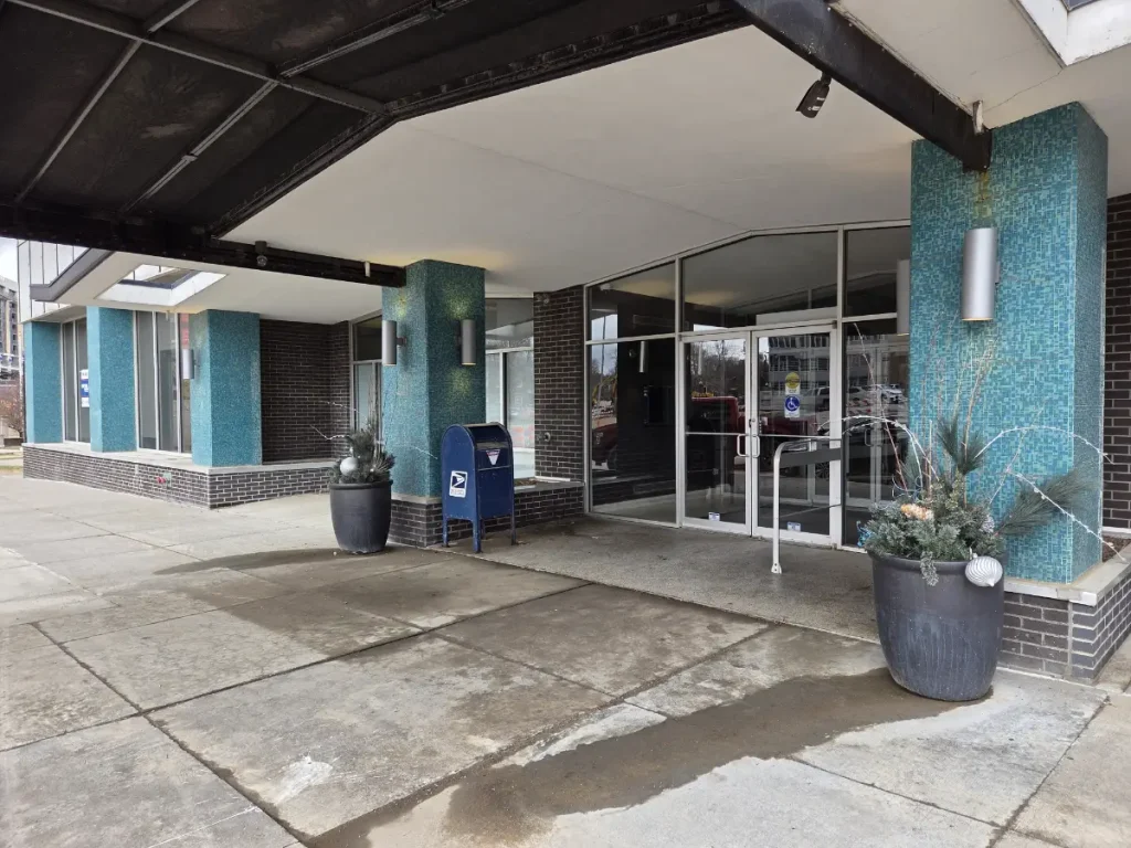 2026 photo of the lobby inside the Twin Towers Condos.