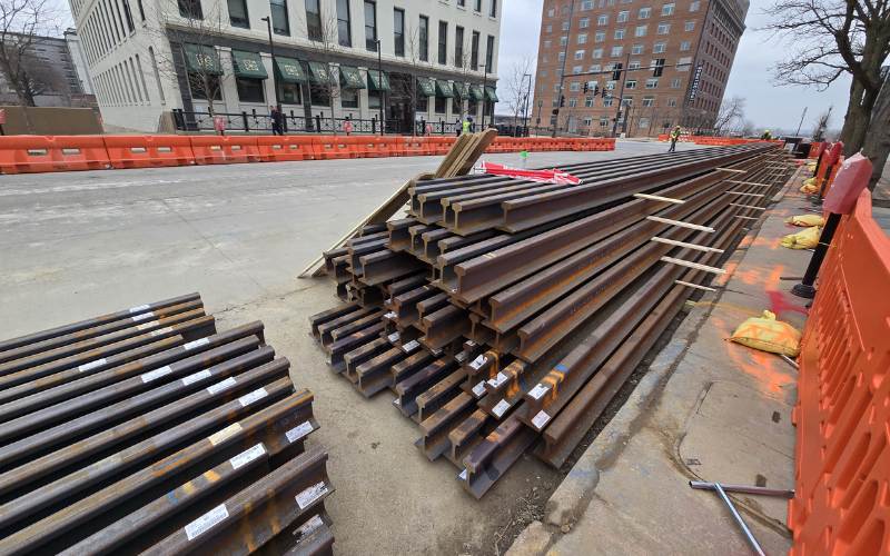 First Batch of Streetcar Rail Arrives Downtown