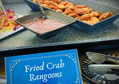 Menu card for the Fried Crab Rangoons
