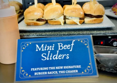 Menu card for the mini beef sliders