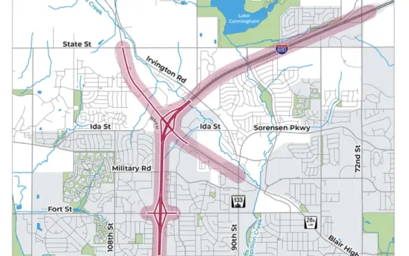 Nebraska DOT I680 project map graphic
