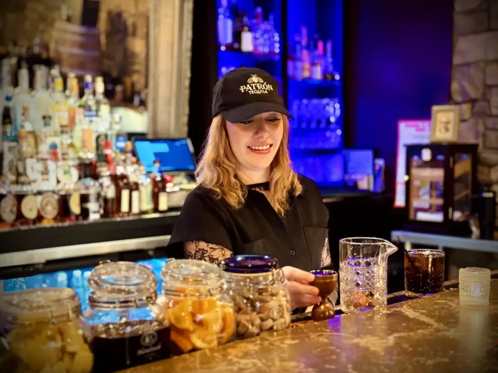 Tending bar at Barroco