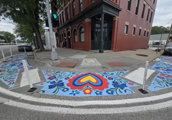 A recently created street mural in Little Bohemia