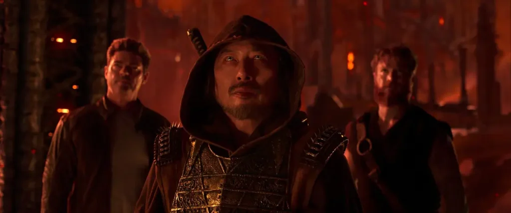 Karl Urban as Johnny Cage, Hiroyuki Sanada as Scorpion and Josh Lawson as Kano