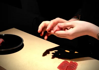 Making sushi at Yoshitomo