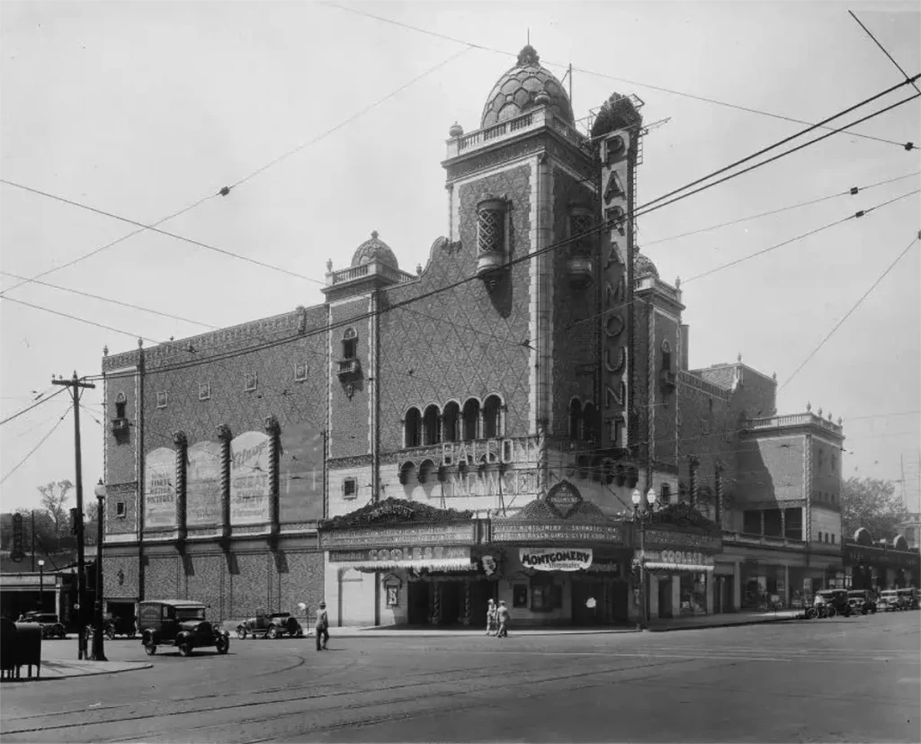 1931 Durham Museum photo of the Rose Theater after it became the Paramount Theater