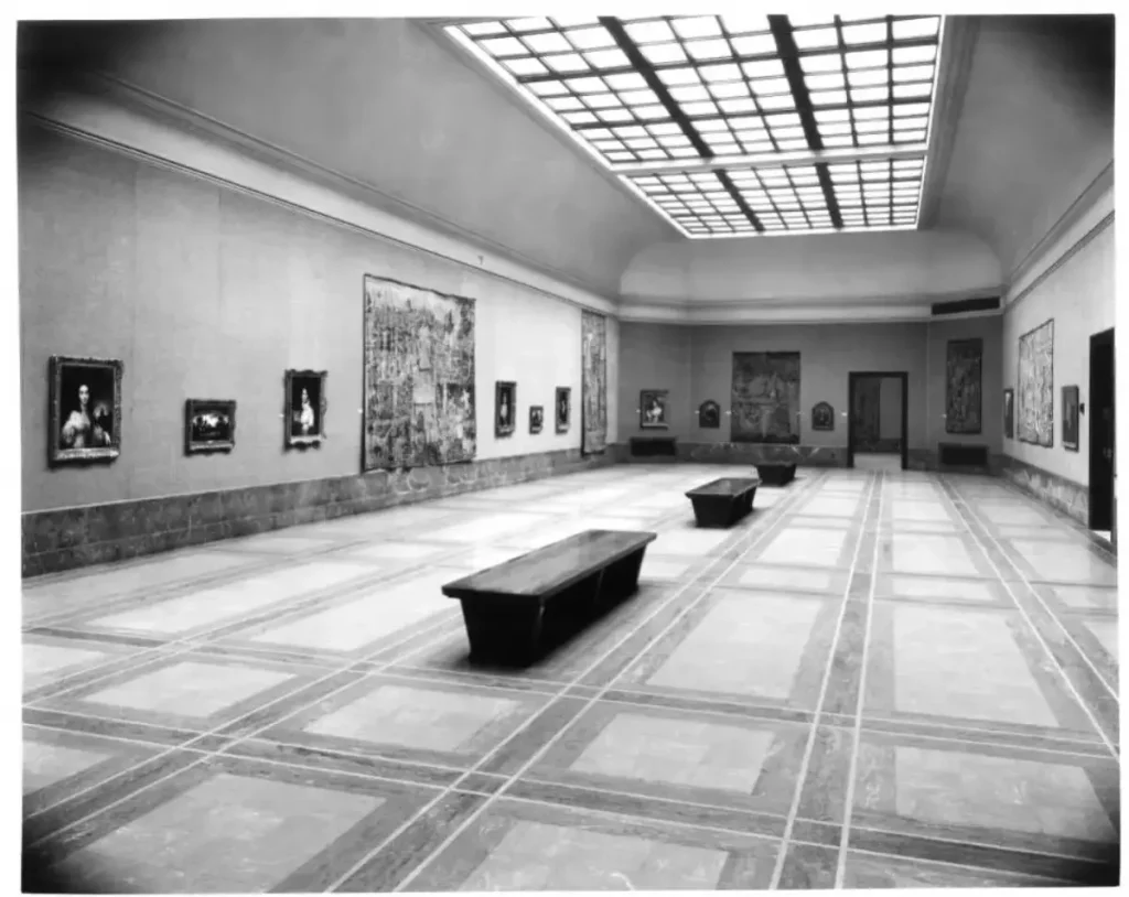 1931 Durham Museum photo of one of the art galleries inside Joslyn Memorial.