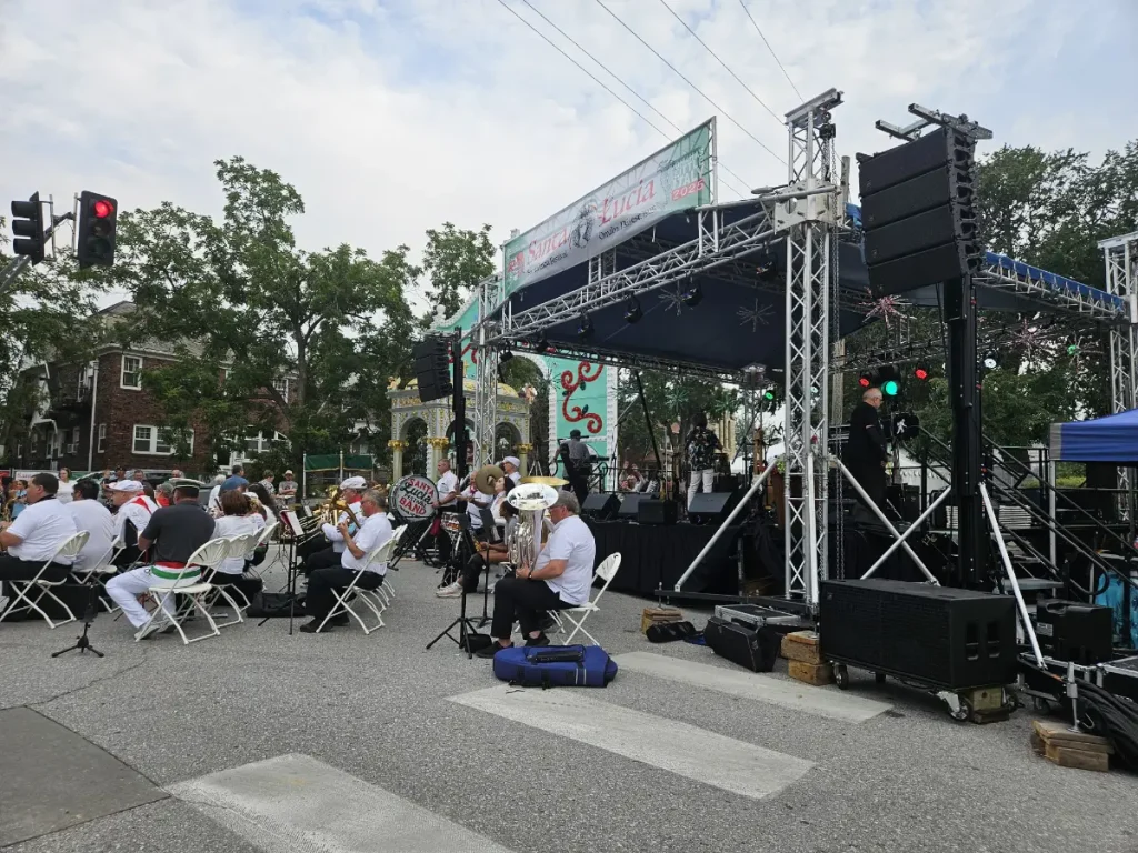The Santa Lucia Festival with its popular Santa Lucia Band playing