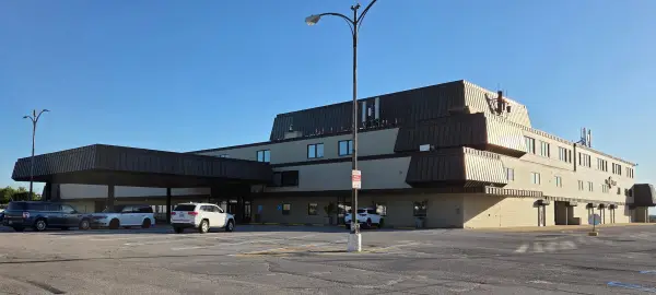 Looking at the 3rd floor main entrance on the east side of The Center.
